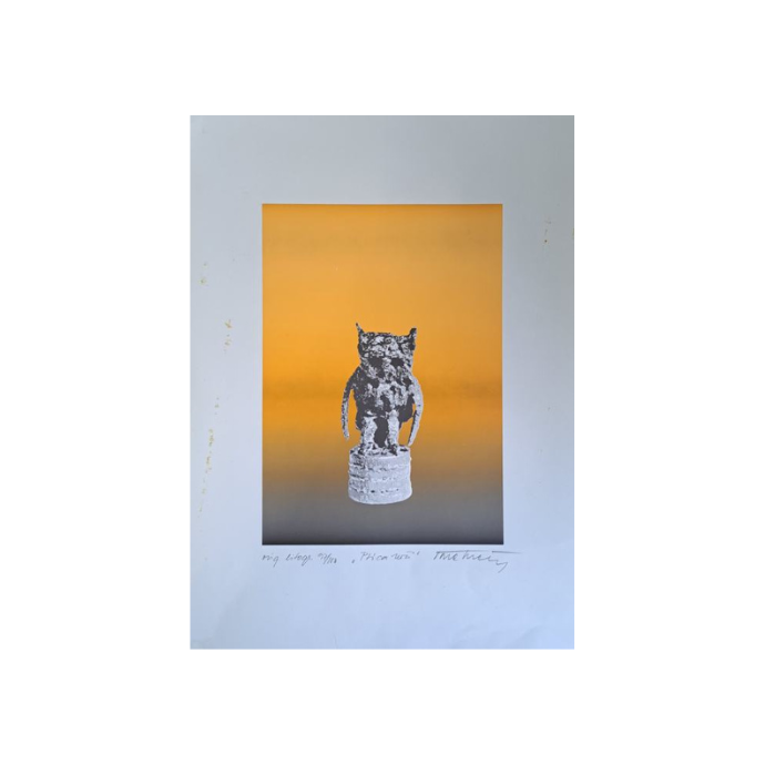 Slika Tone Svetina, grafika, Ptica noči, 34cm x 49cm