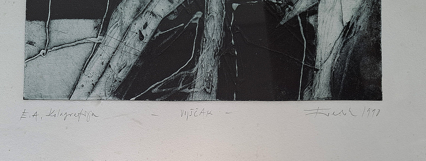 Črtomir Frelih; grafika; Vojščak; 35cm X 51cm