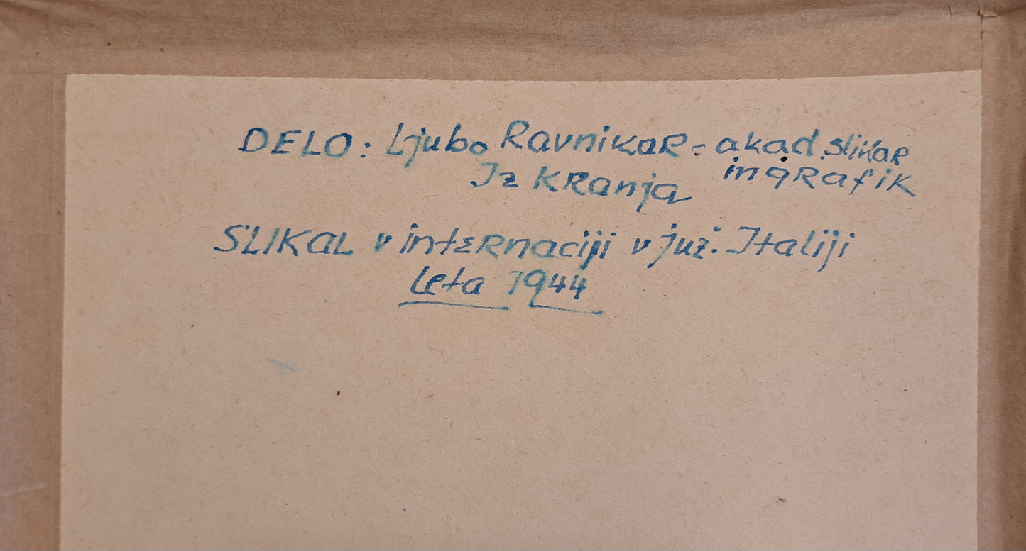 Ljubo Ravnikar; Olje na lesonitu; "Portret"; 37.5 cm x 45.5 cm