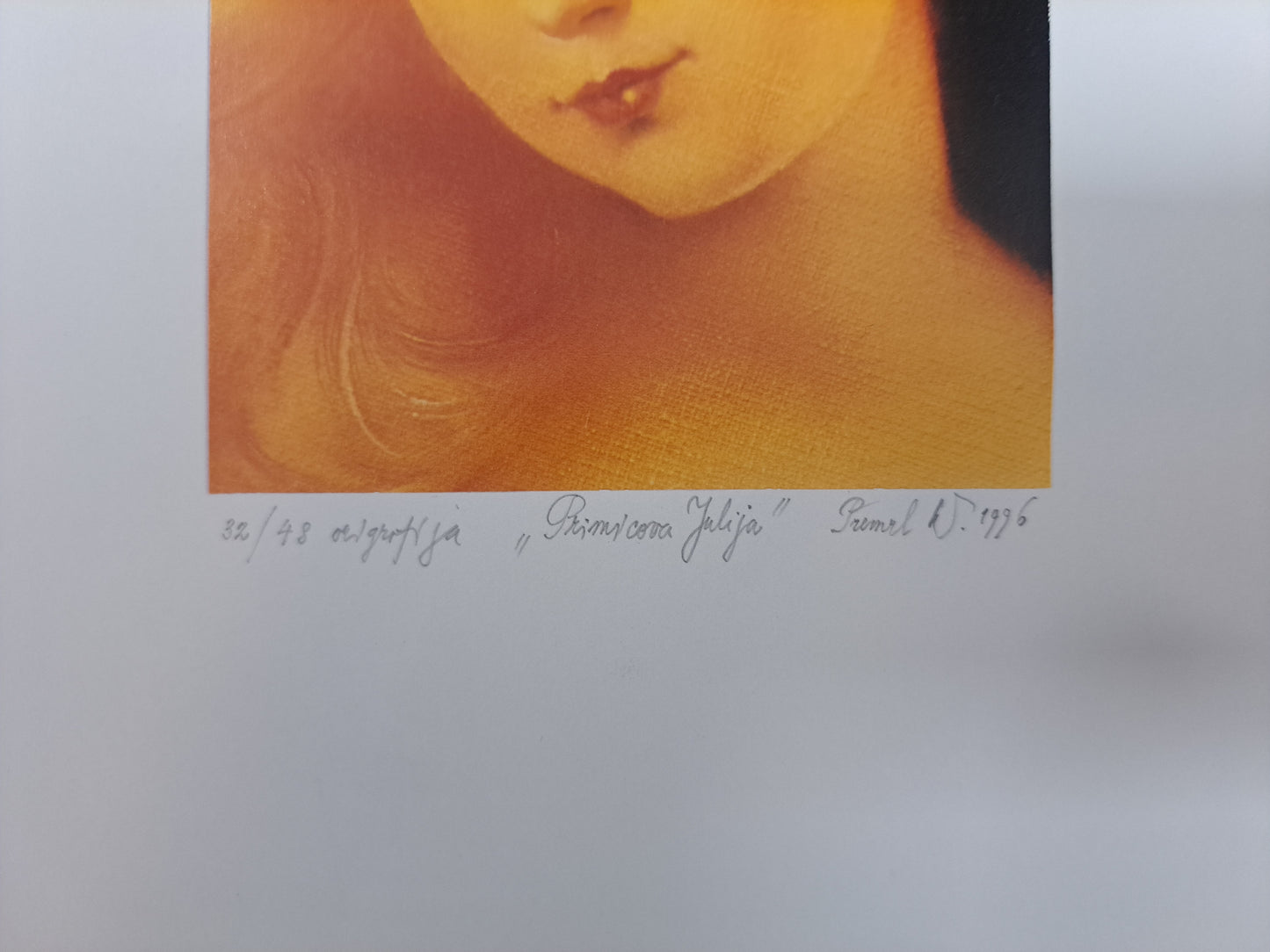 Dušan Premrl; grafika; "Primičeva Julija"; 21 cm x 30 cm