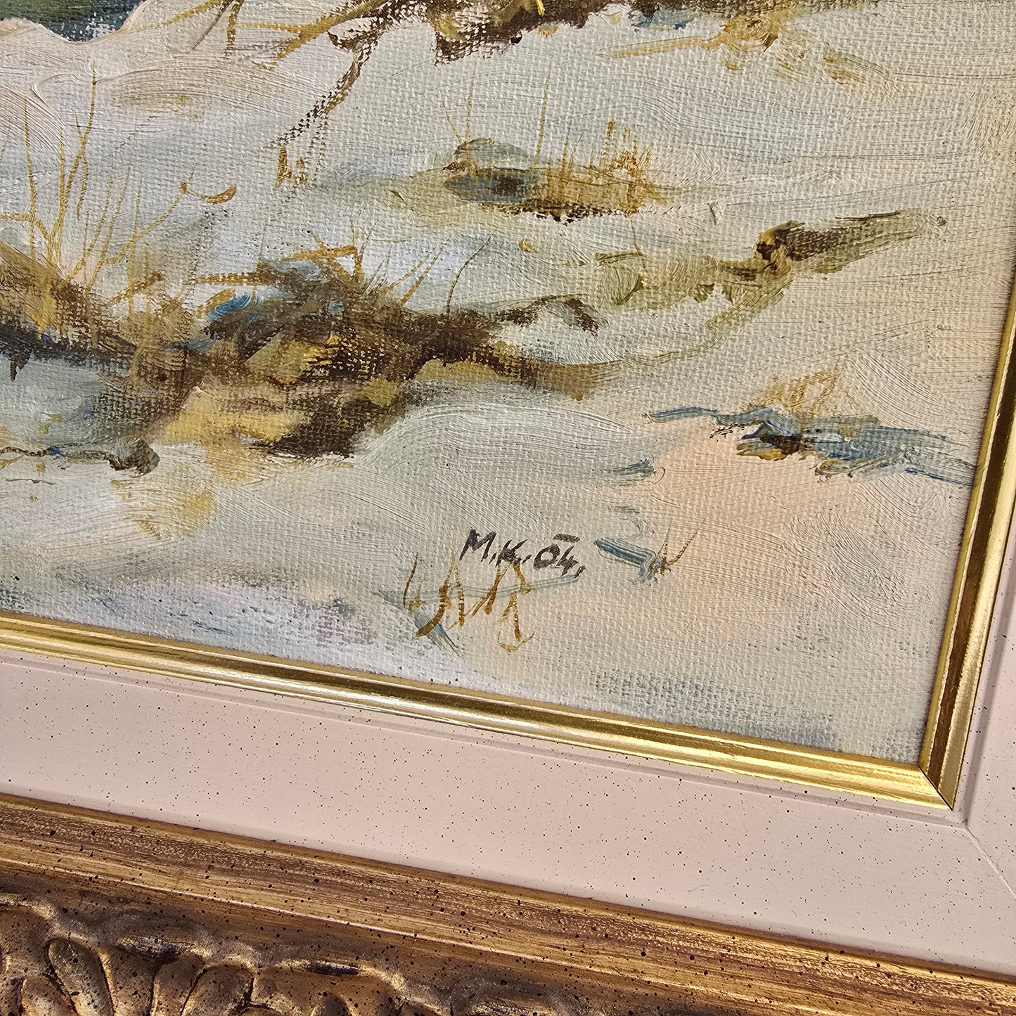Marko Krvina; Akril; zimska reka; 70 cm x 60 cm