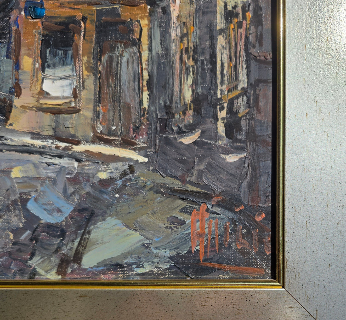 N/A; Olje; mesto; 66 cm x 58 cm