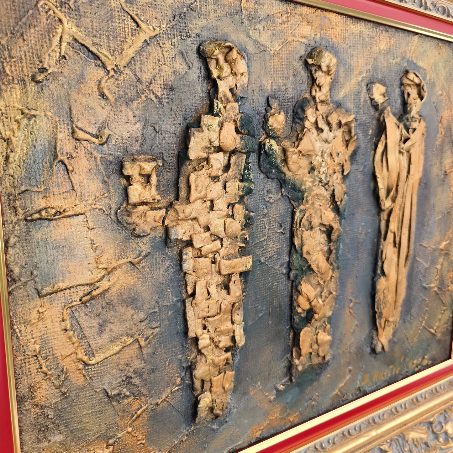 Stipe Miličić; Mešana tehnika; "Sveti trije kralji"; 71 cm x 59 cm
