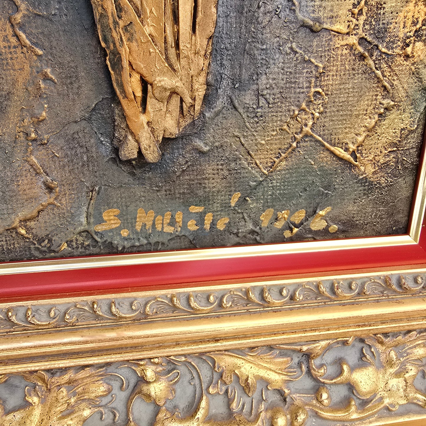 Stipe Miličić; Mešana tehnika; "Sveti trije kralji"; 71 cm x 59 cm