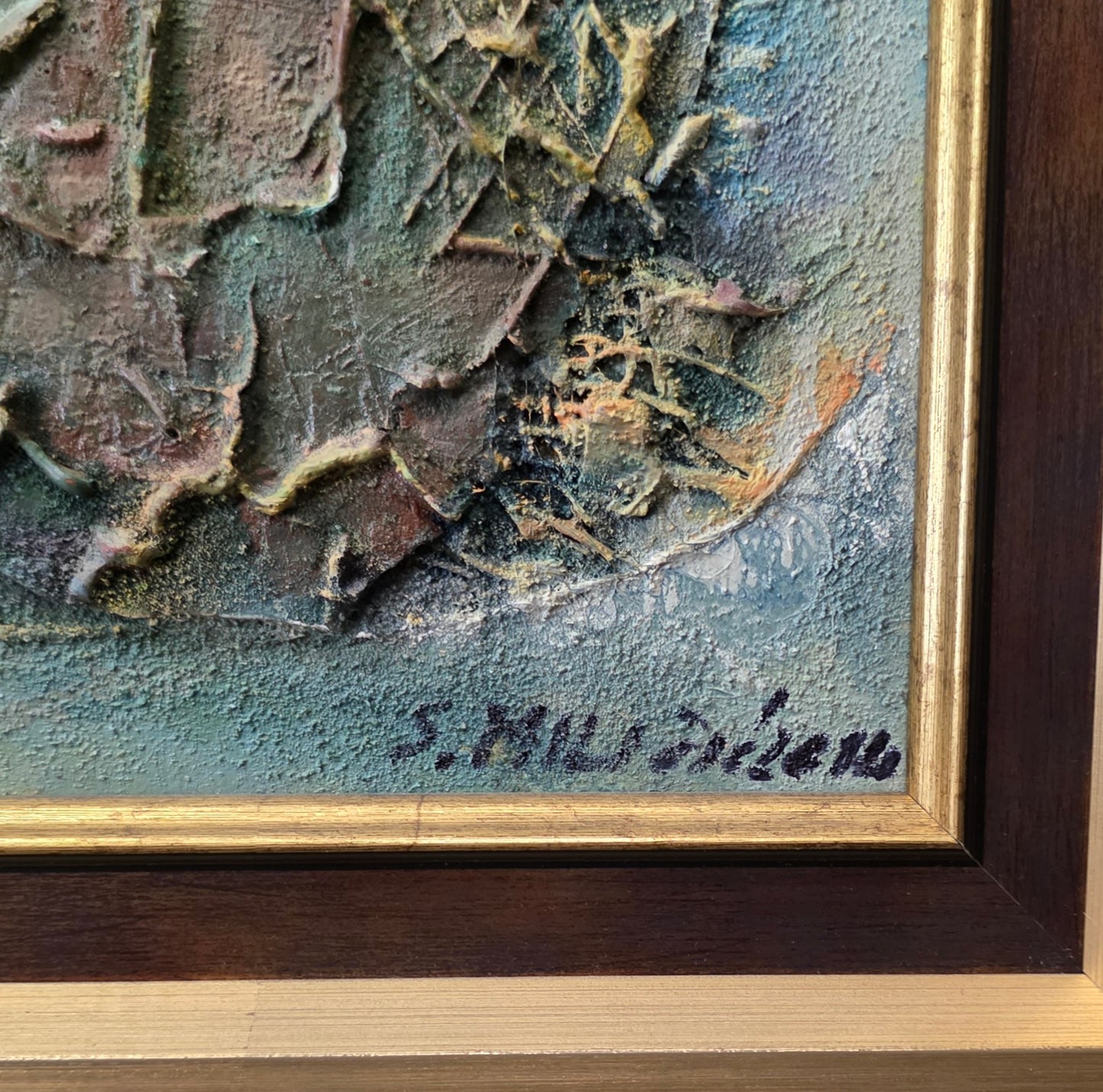 Stipe Miličić; Mešana tehnika; abstrakt; 69 cm x 37 cm