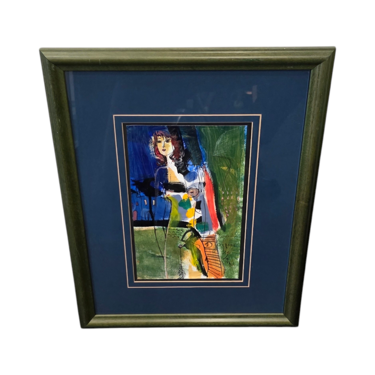 N/A; Mešana tehnika; ženska figura; 40 cm x 50 cm
