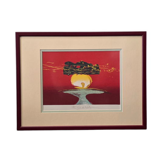 France Slana; Grafika; "Sončni zahod"; 39 cm x 30 cm