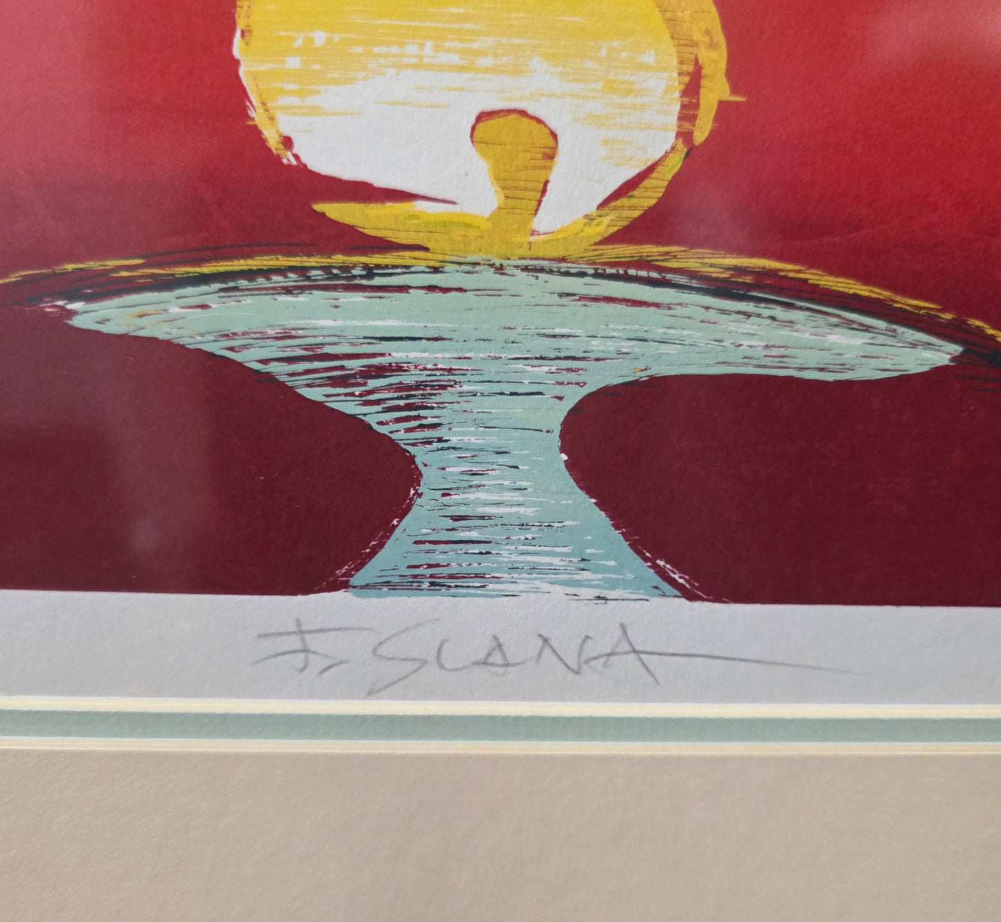 France Slana; Grafika; "Sončni zahod"; 39 cm x 30 cm