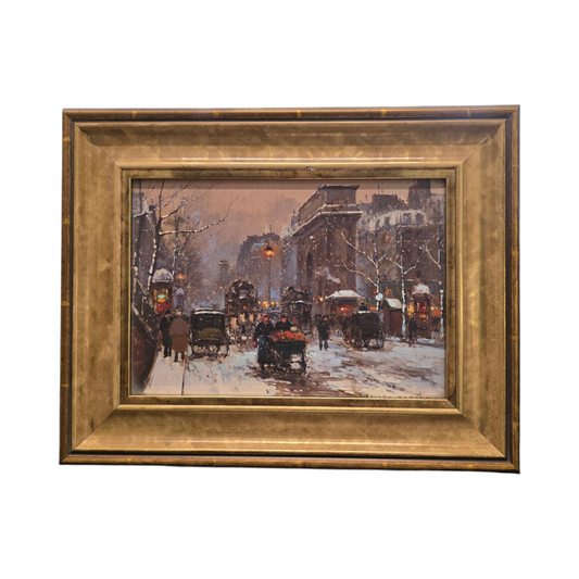 Edouard Cortès; Print; "Zasnežena ulica"; 42 cm x 33 cm