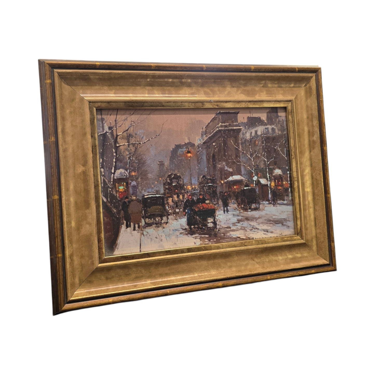 Edouard Cortès; Print; "Zasnežena ulica"; 42 cm x 33 cm