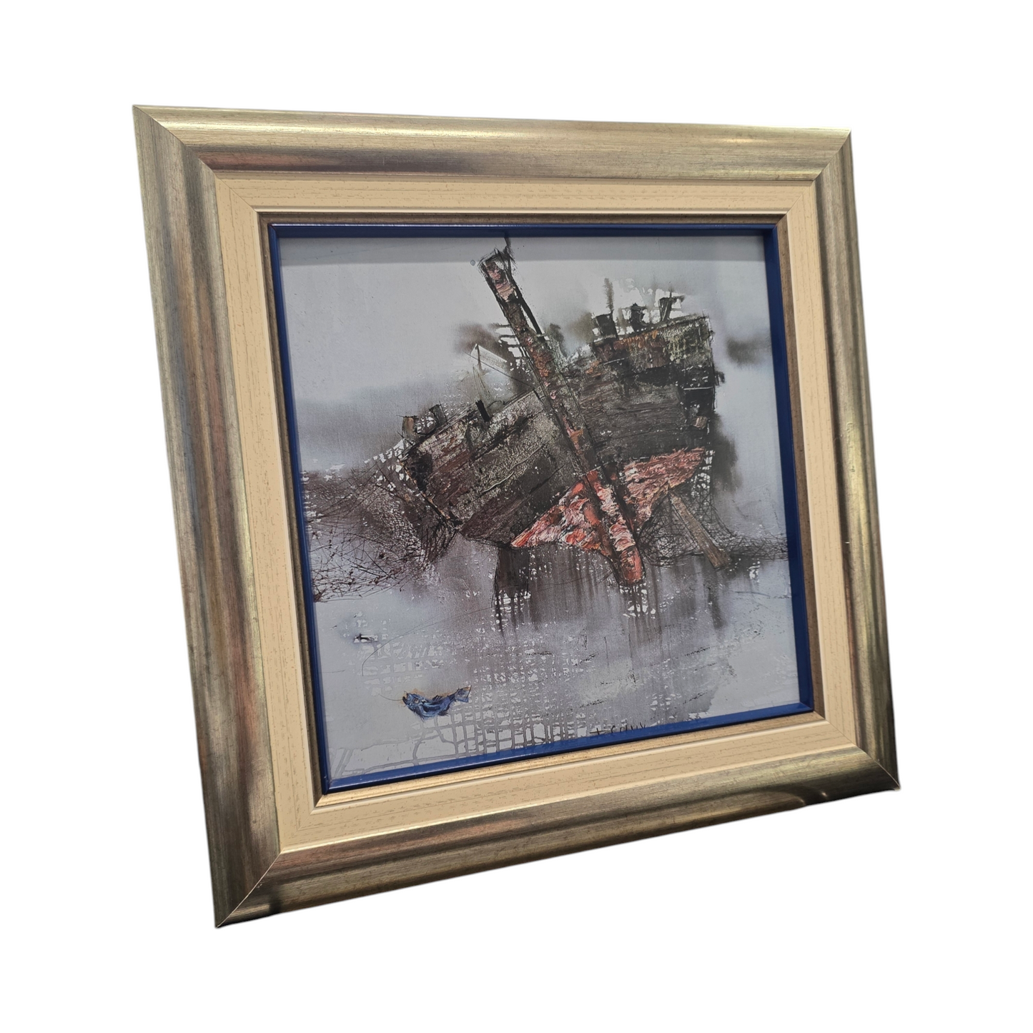 France Slana; Print; "Ribiški čoln"; 32 cm x 32 cm