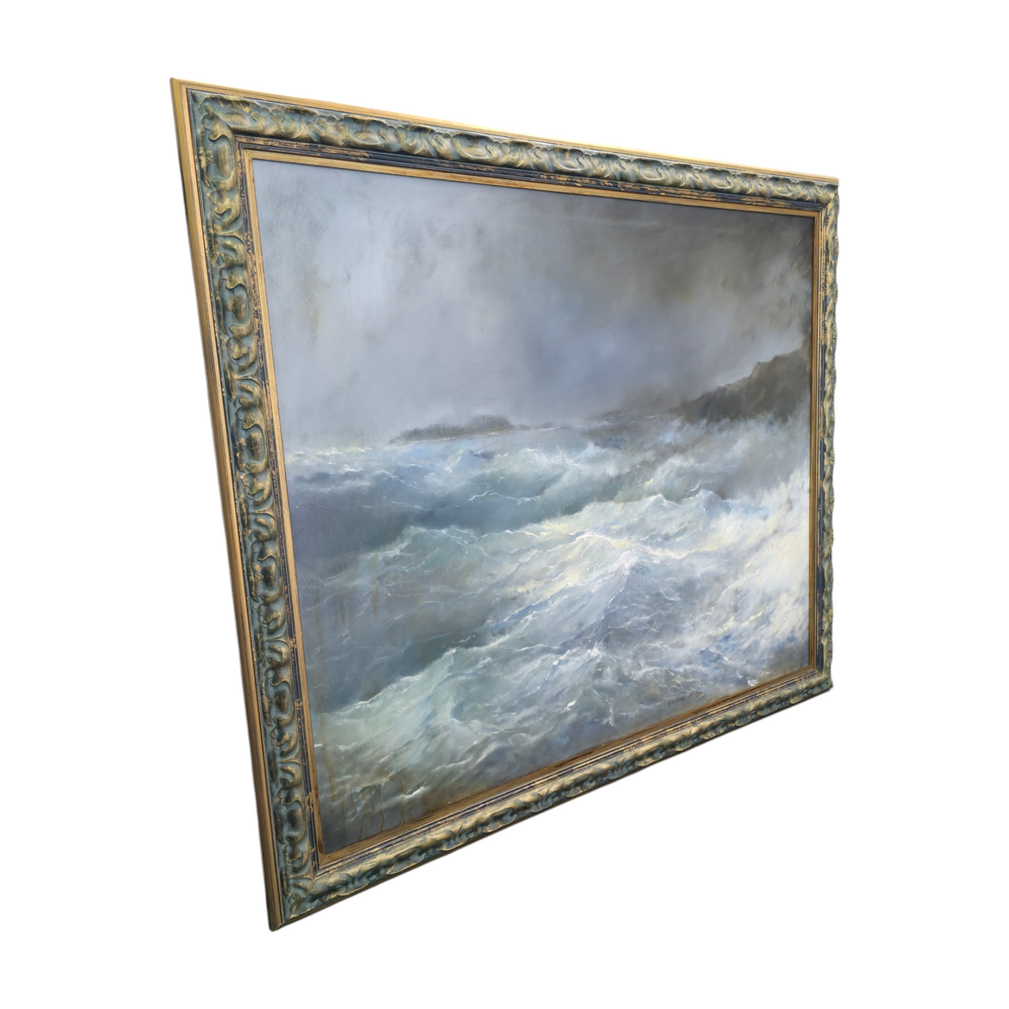Marko Krvina; Akril; "Morje"; 136.5 cm x 117 cm