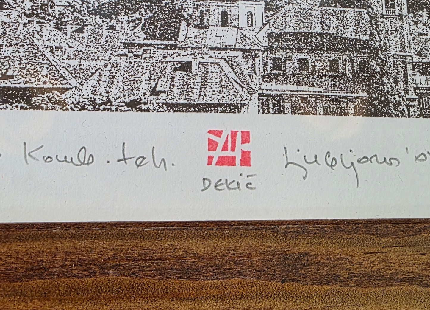 Dekić; grafika; "Ljubljana"; 25 cm x 12 cm