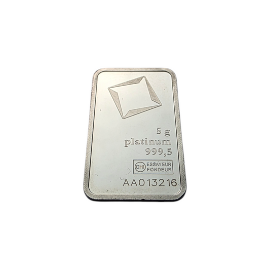 Naložbena platina VALCAMBI Pt 999.5/1000; masa=5.00g