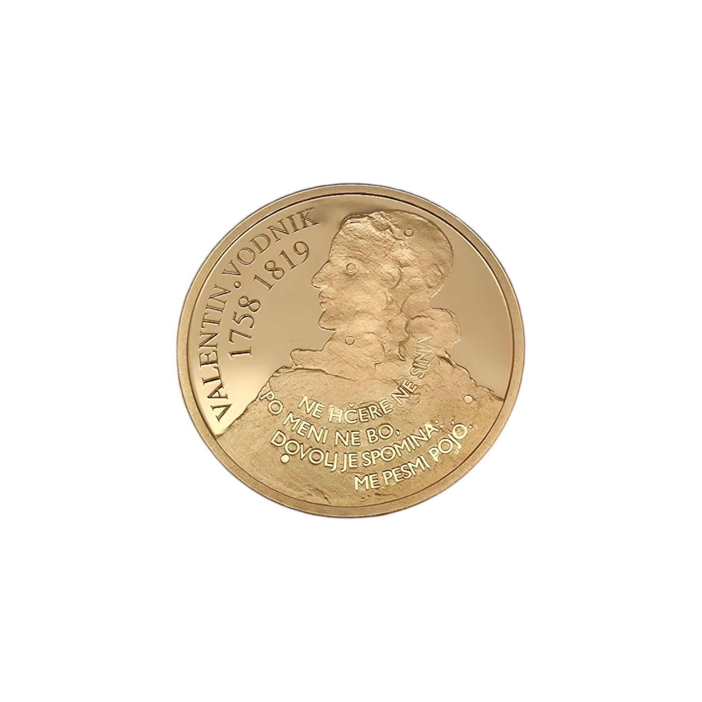 Naložbeni zlatnik "VALENTIN VODNIK" 21K 900/1000; masa=7.00g