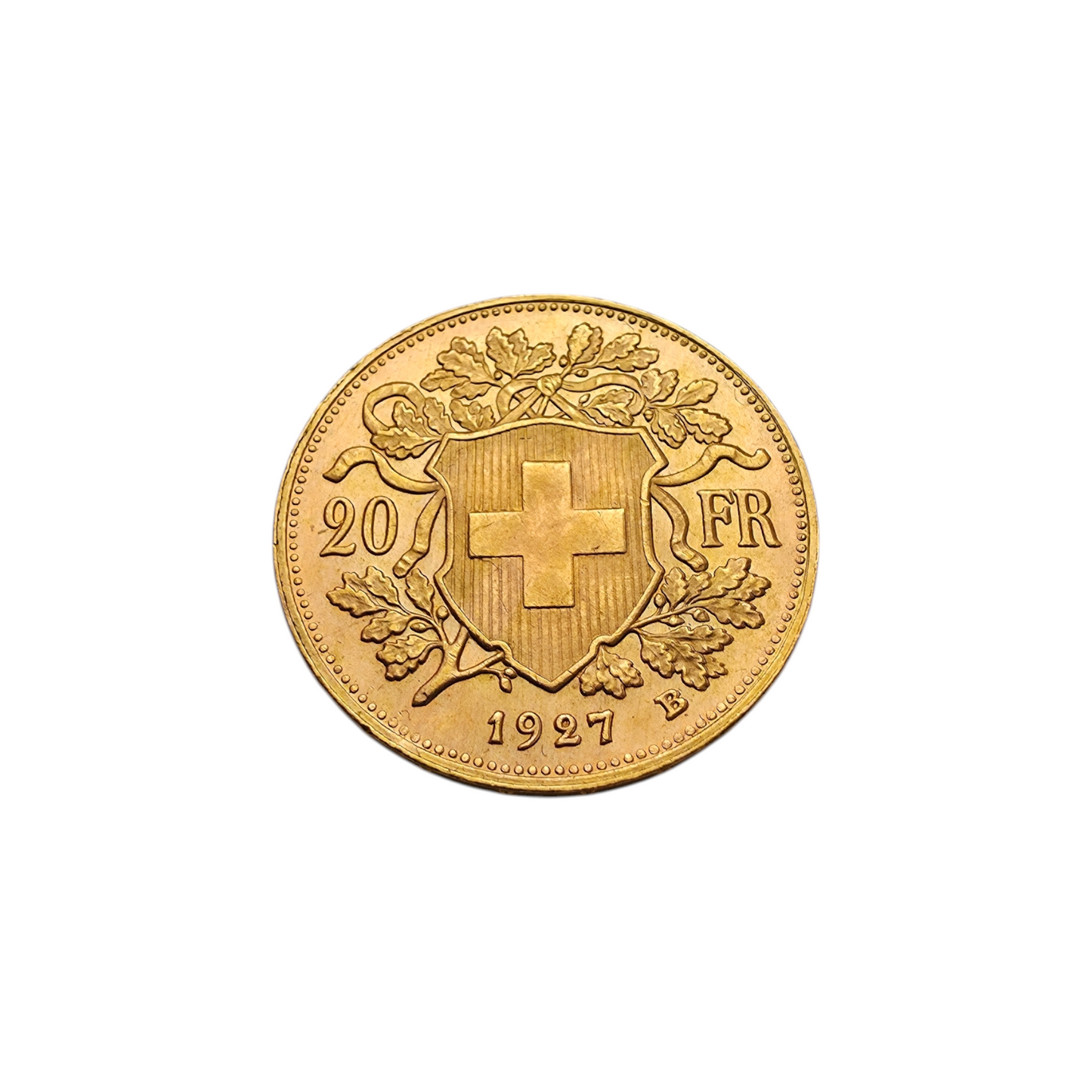 Zlatnik 20 Francs 21K 900/1000; masa=6.45g (1927)