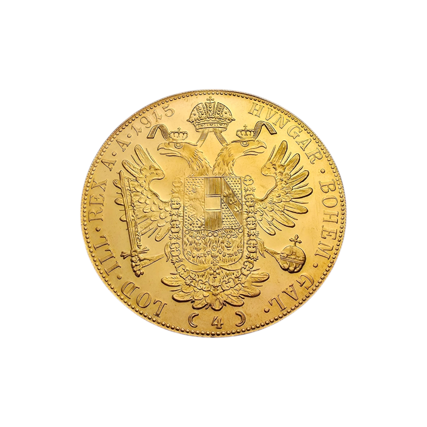 Zlatnik štirikratni dukat 986/1000; masa=13.96g