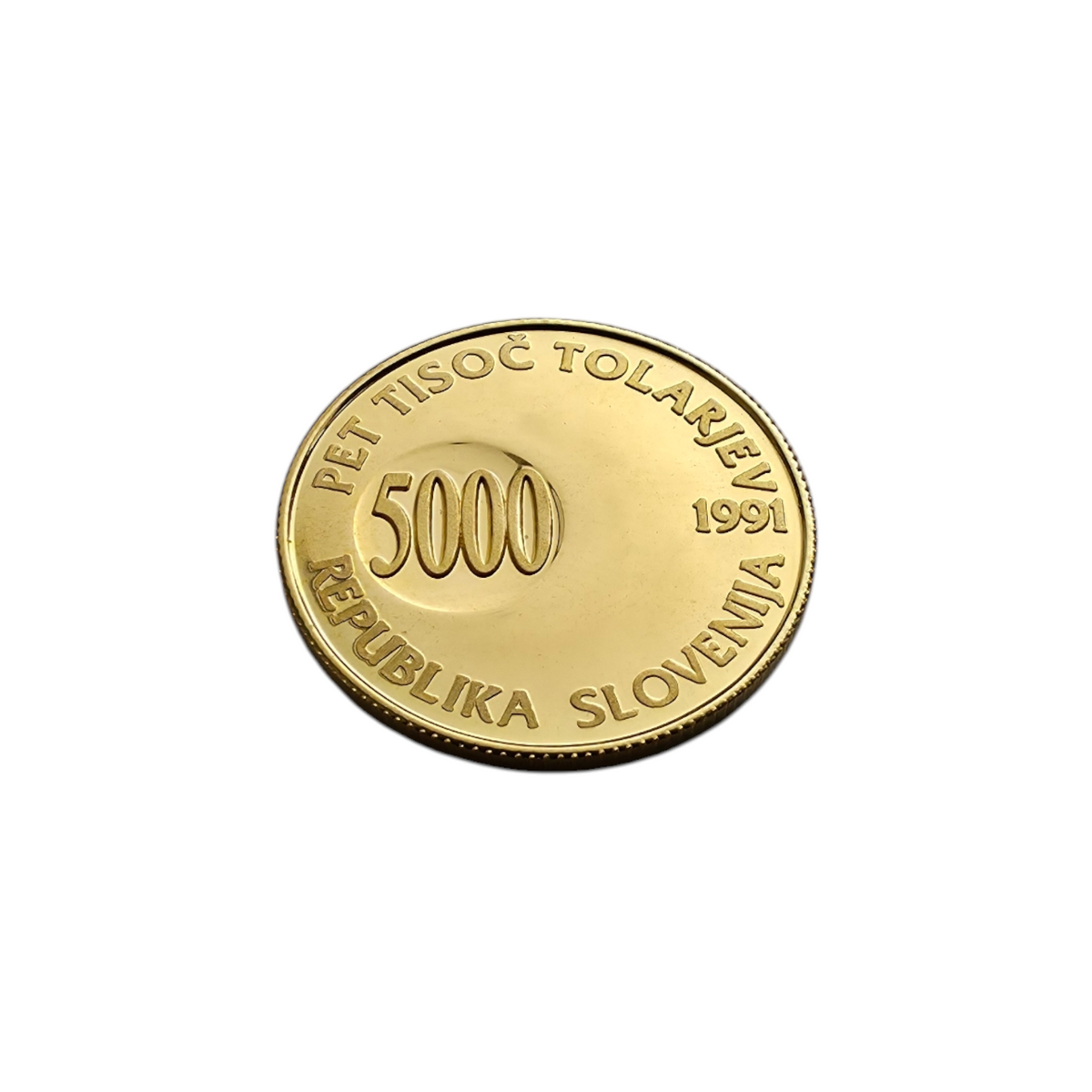 Zlatnik "SAMOSTOJNA SLOVENIJA" 21K 900/1000; masa=7.03g