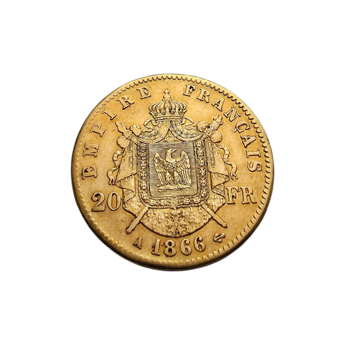 Zlatnik Napoleon III. 21K 900/1000; masa=6.39g