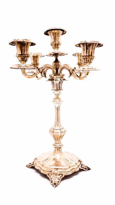 Posrebrena svečnika iz Dunaja (19. stoletje, 40cm) (ODLIČNA!!!)