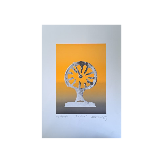Slika Tone Svetina, grafika, Ura časa, 34cm x 49cm