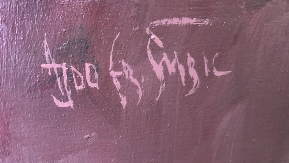 Ajdo Fr. Šubic Olje na platno Družina 49x34.50cm