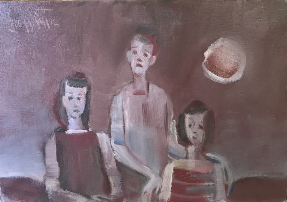 Ajdo Fr. Šubic Olje na platno Družina 49x34.50cm