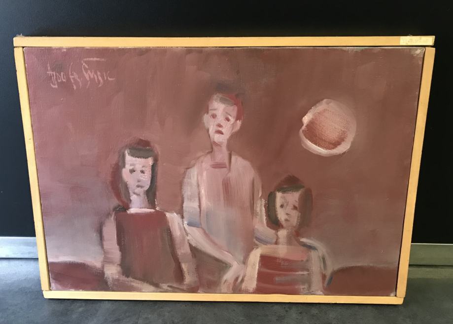 Ajdo Fr. Šubic Olje na platno Družina 49x34.50cm