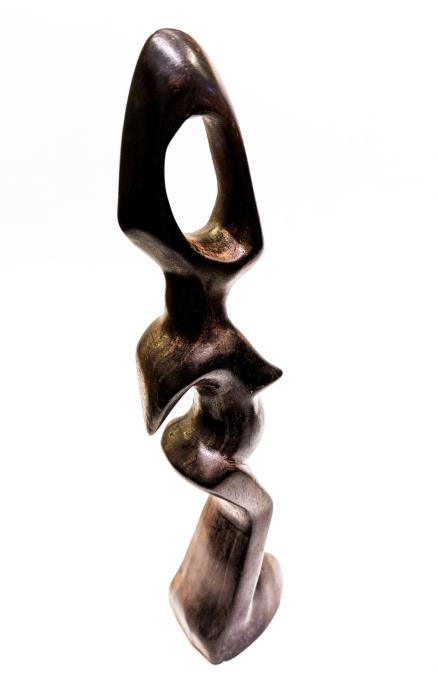 Afriški leseni plemenski kipec "Ženska Kenije" 31x7,5x5,5cm