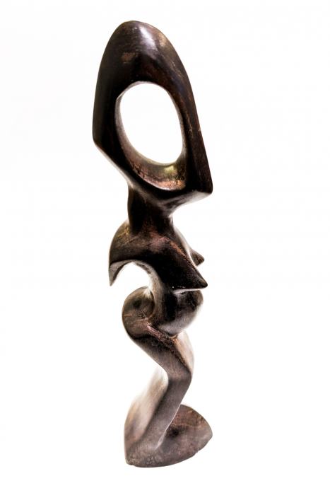 Afriški leseni plemenski kipec "Ženska Kenije" 31x7,5x5,5cm