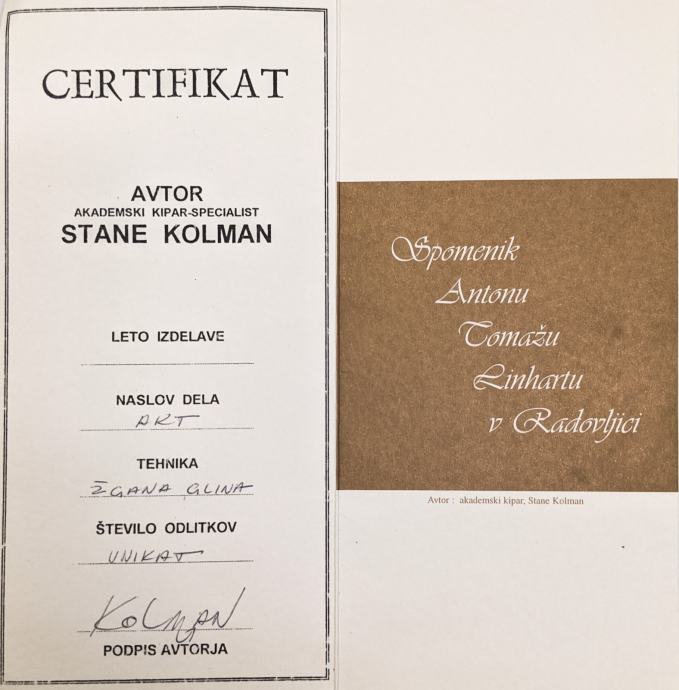 Kip iz žgane gline STANE KOLMAN Ženska 9,5 x 27 x 8cm