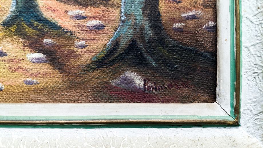 Neznani avtor, Olje na lesonitu Park Tivoli 50.00x40.00cm