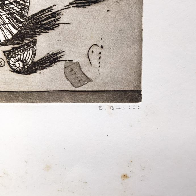 BORIS BENČIČ 1972 Grafika Školjke 24/50 36cm x 29cm