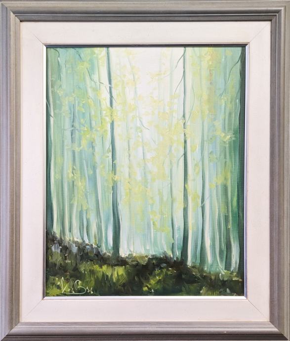 BORIS KOS 96' Akril na platno Gozd 58cm x 68cm