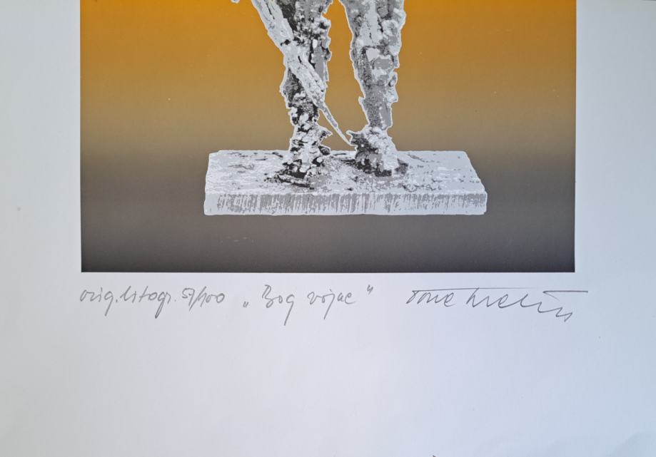 Slika Tone Svetina, grafika, Bog vojne, 34cm x 49cm