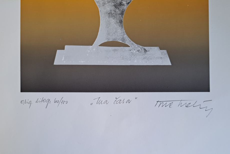 Slika Tone Svetina, grafika, Ura časa, 34cm x 49cm