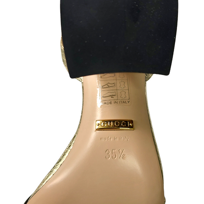 Ženski čevlji GUCCI Leather Marmont Sandals 75 gold; št: 35.5 (NOVO!)
