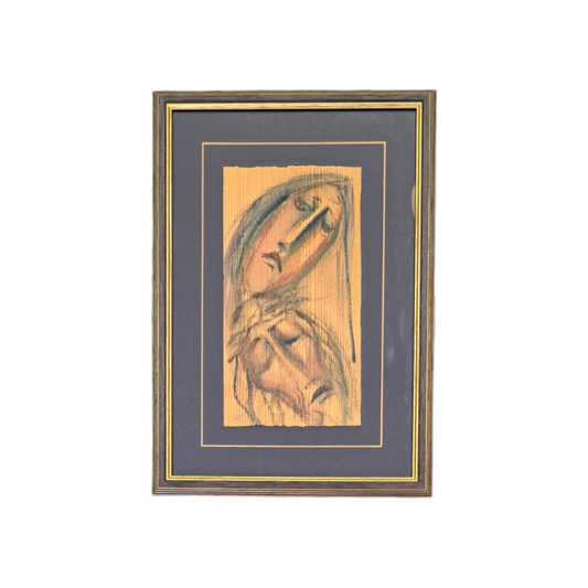 Stane Jarm; akvarel na lesu; "Pieta"; 25 cm x 30 cm