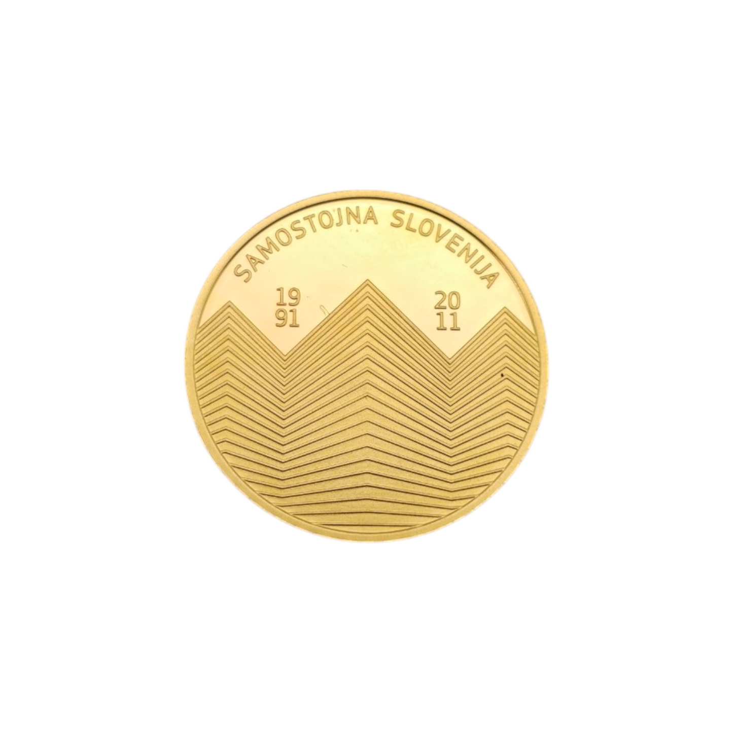 Zlatnik 20. obletnica samostojnosti Republike Slovenije 21K 900/1000; masa=7.00g