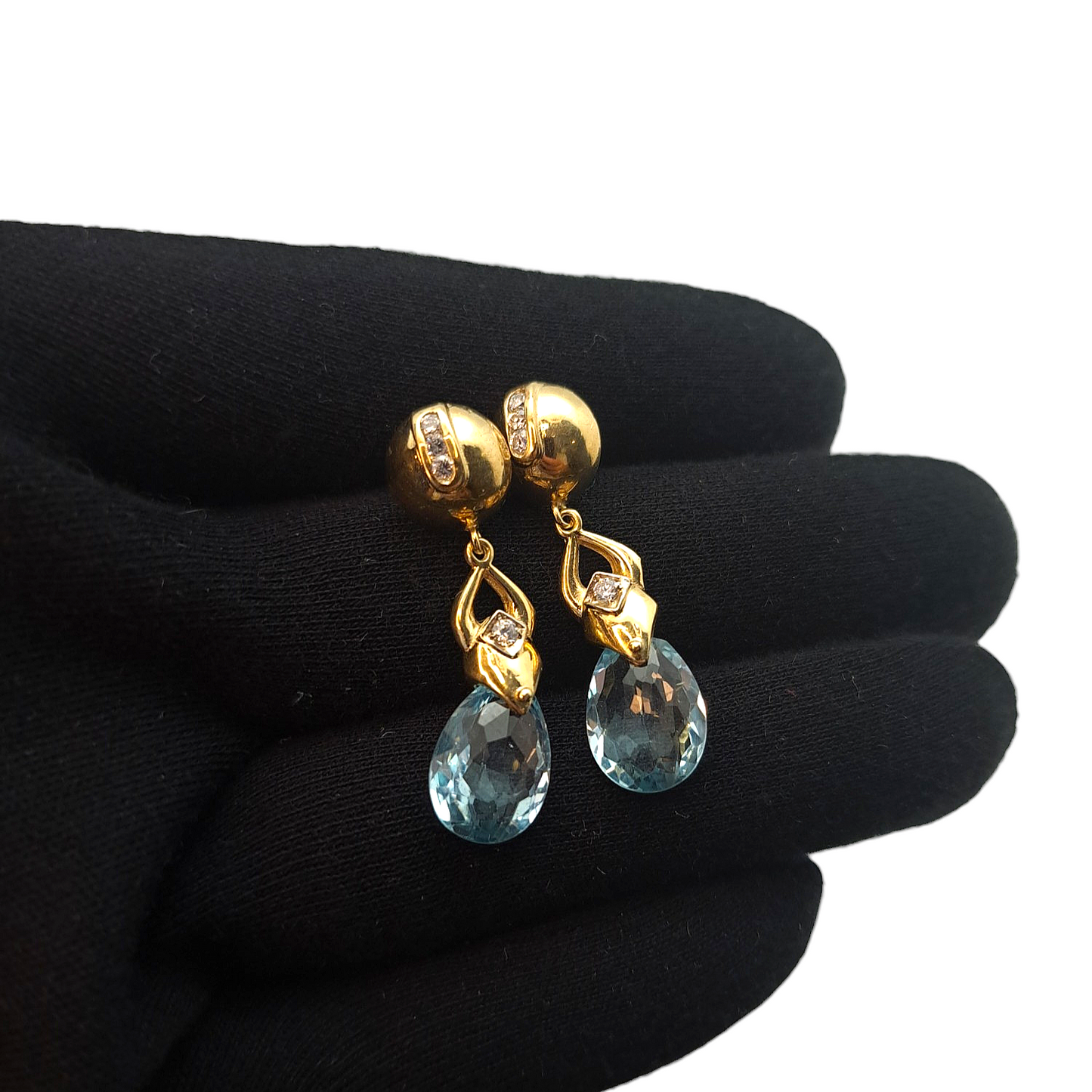Zlati uhani "DIAZUL" 14K 585/1000; masa=9.13g