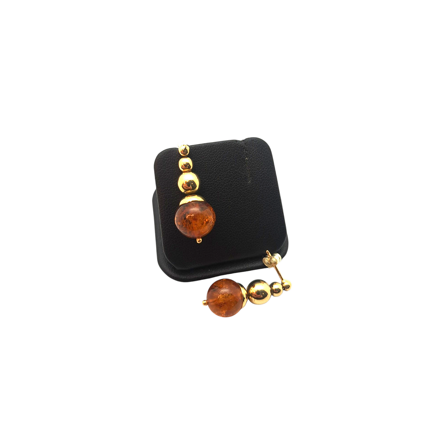 Zlati uhani ''AMBER'' 14K 585/1000; masa=3.60g