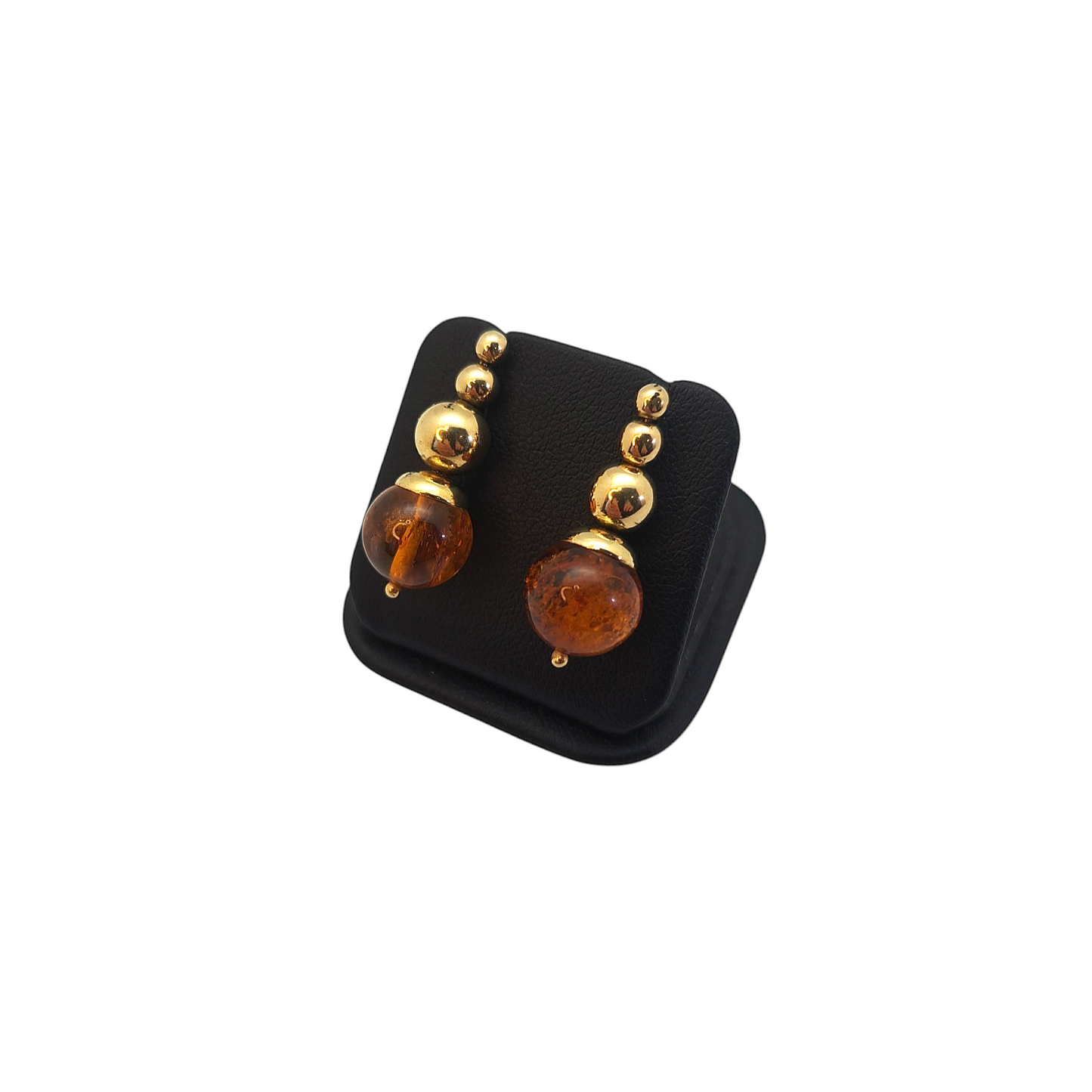 Zlati uhani ''AMBER'' 14K 585/1000; masa=3.60g