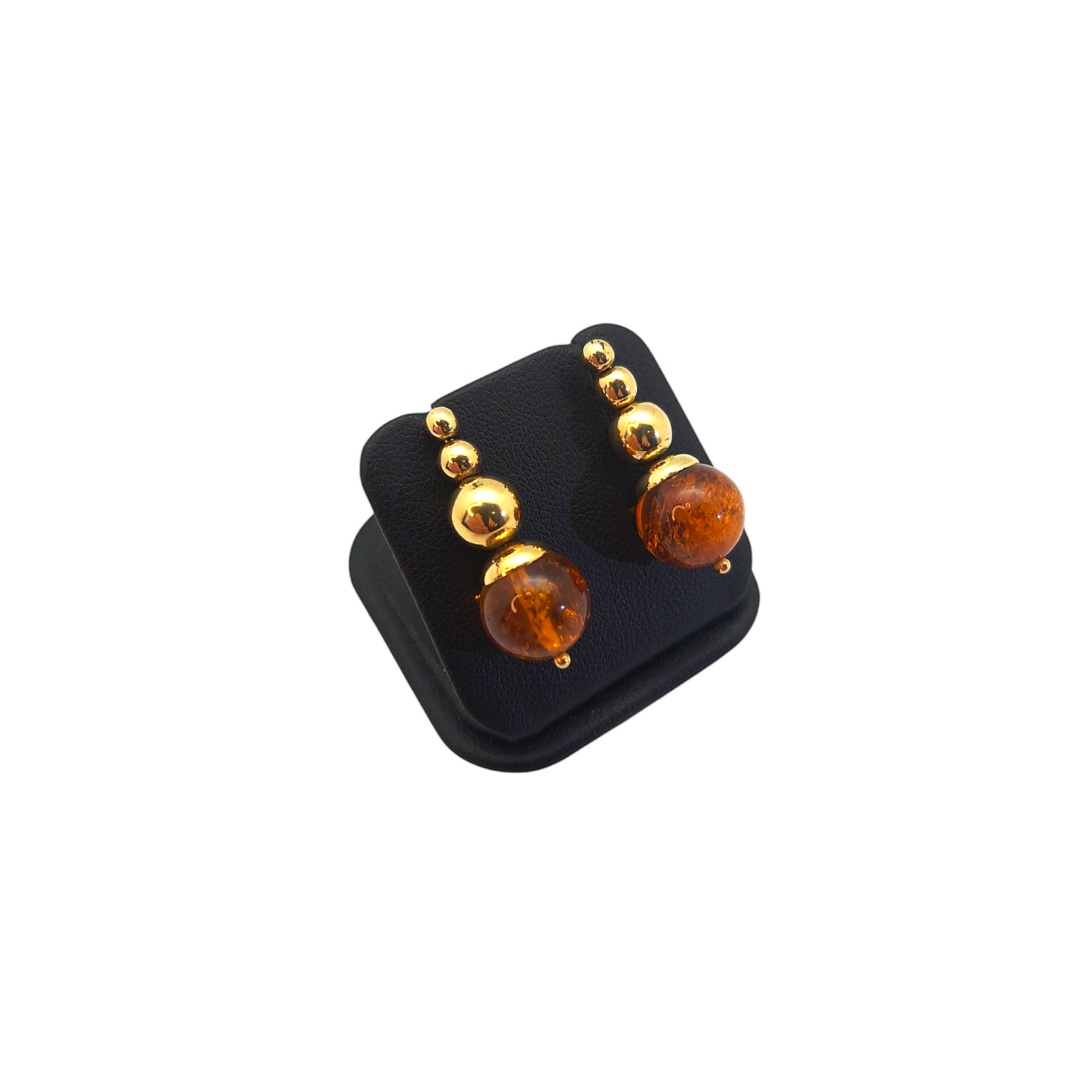 Zlati uhani ''AMBER'' 14K 585/1000; masa=3.60g