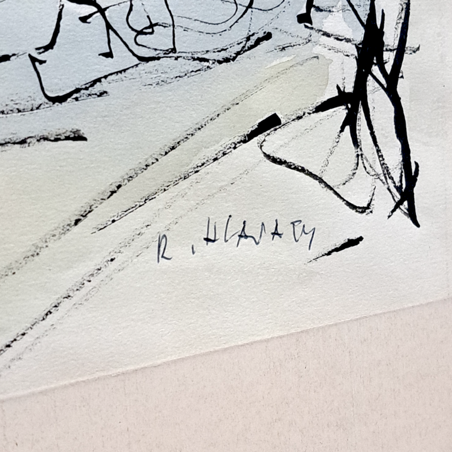 Robert Hlavaty - Mestna veduta, akvarel, 48 cm x 38 cm