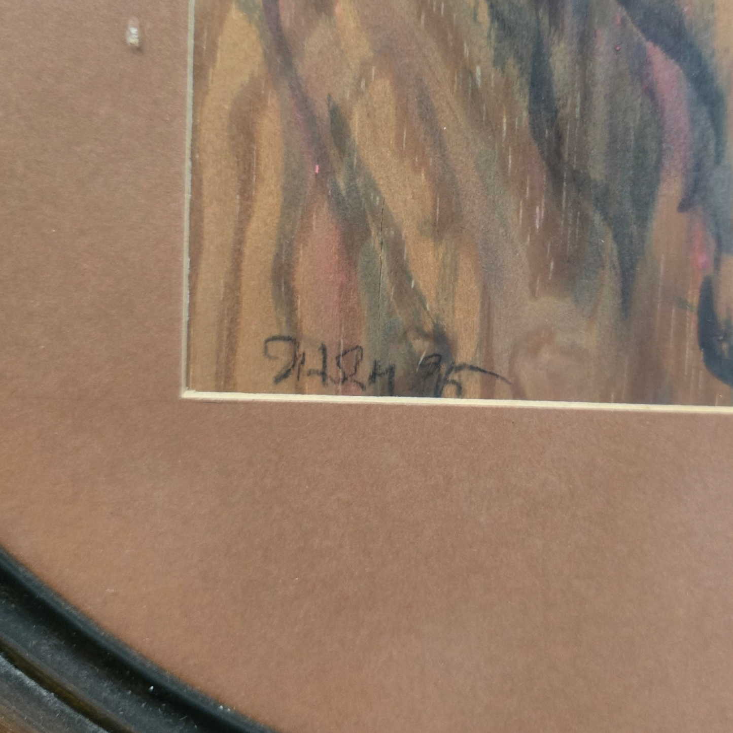 Stane Jarm; risba na les; "Jezus"; 50 cm x 60 cm