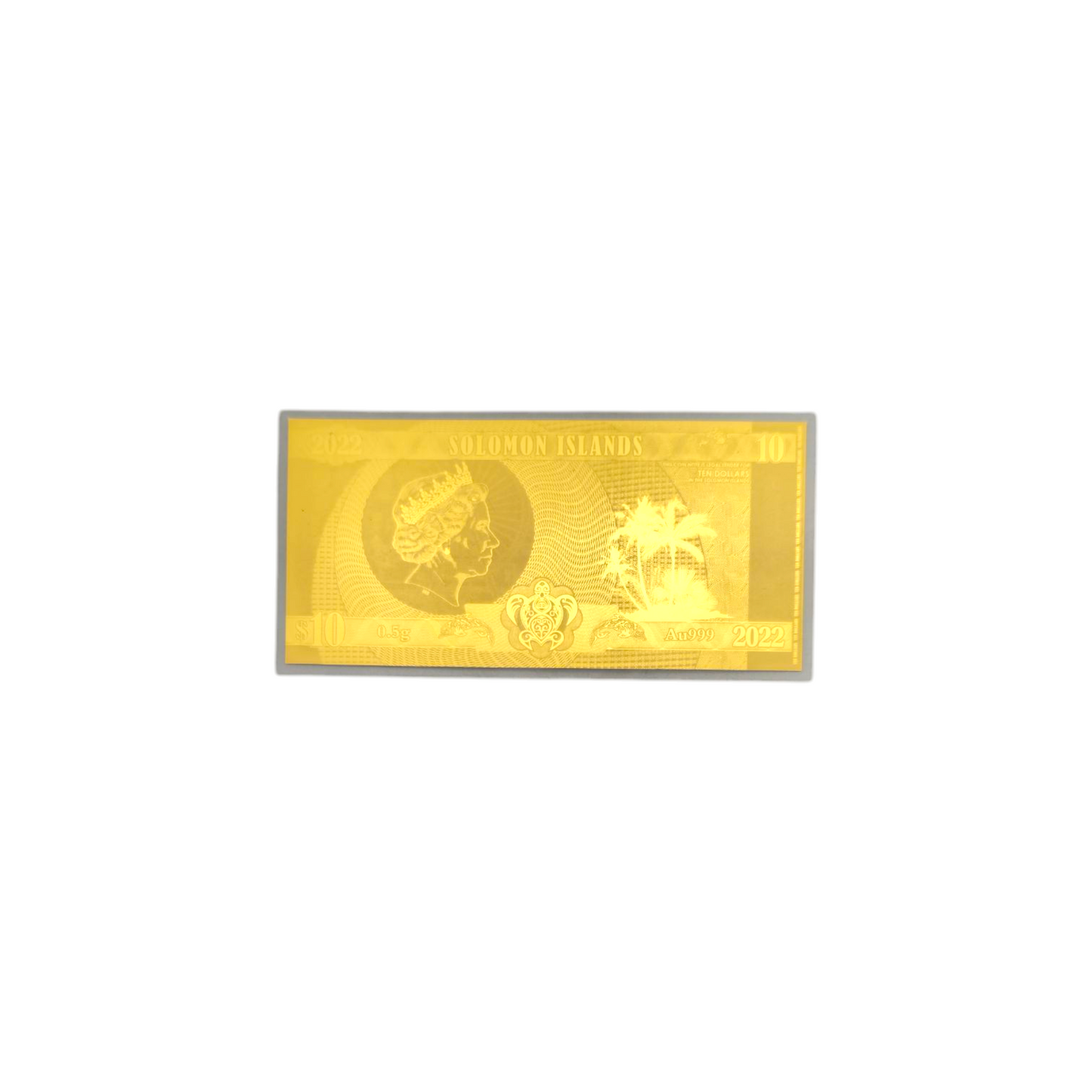 Zlata ploščica "SOLOMON ISLANDS" 24K 999/1000; masa=0.5g