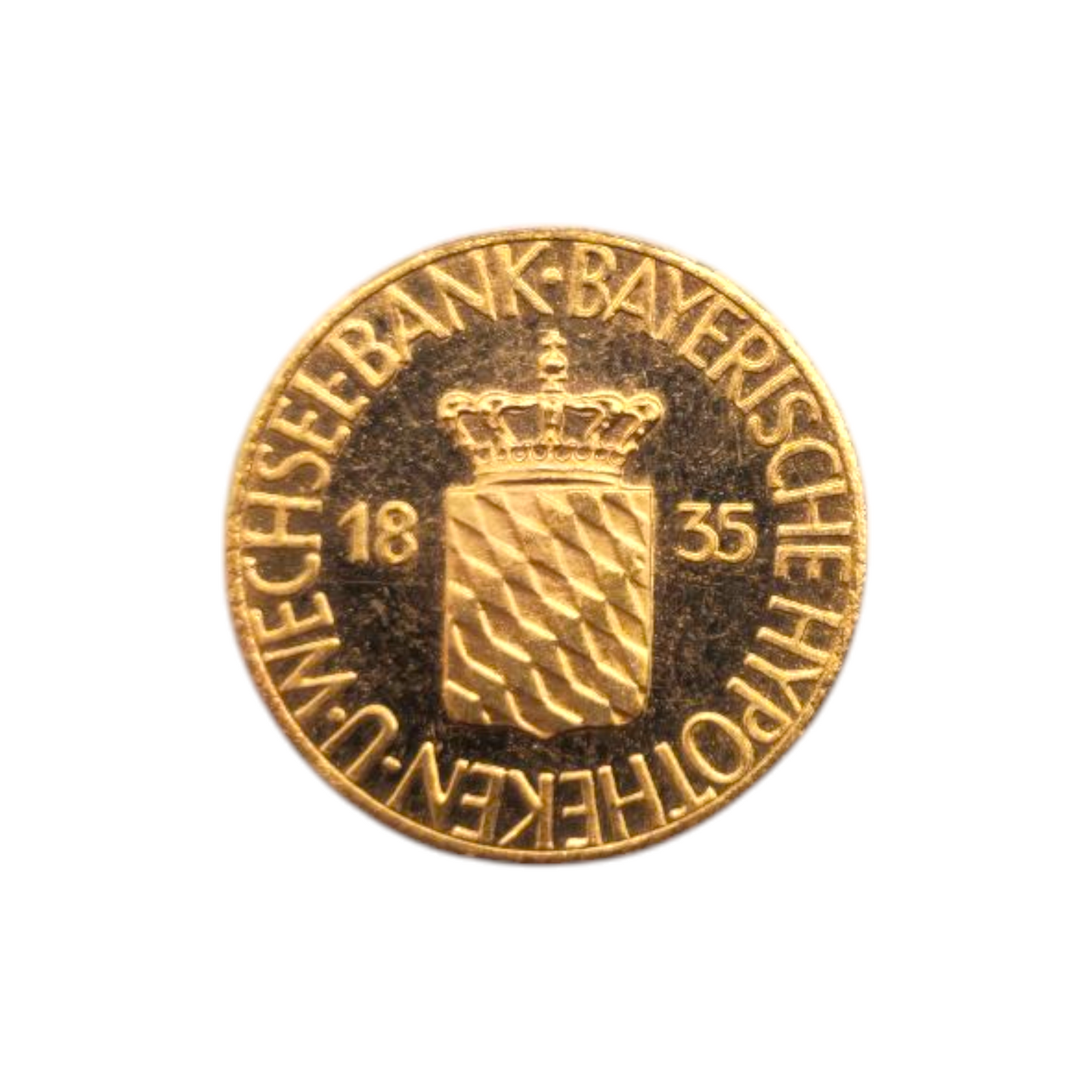 Zlatnik "120 let nemške banke" 21K 900/1000: masa=2.50g