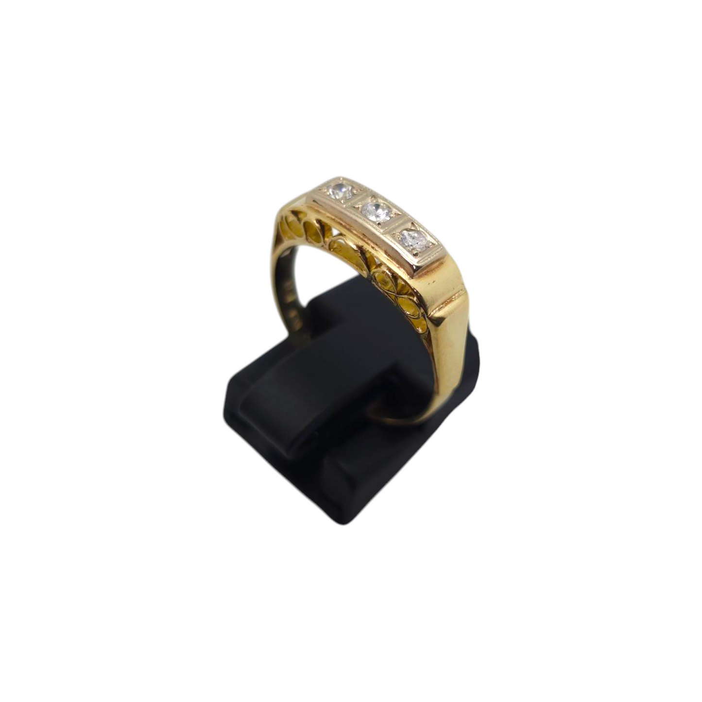 Zlati prstan ''RIO'' 14K 585/1000; masa=2.57g