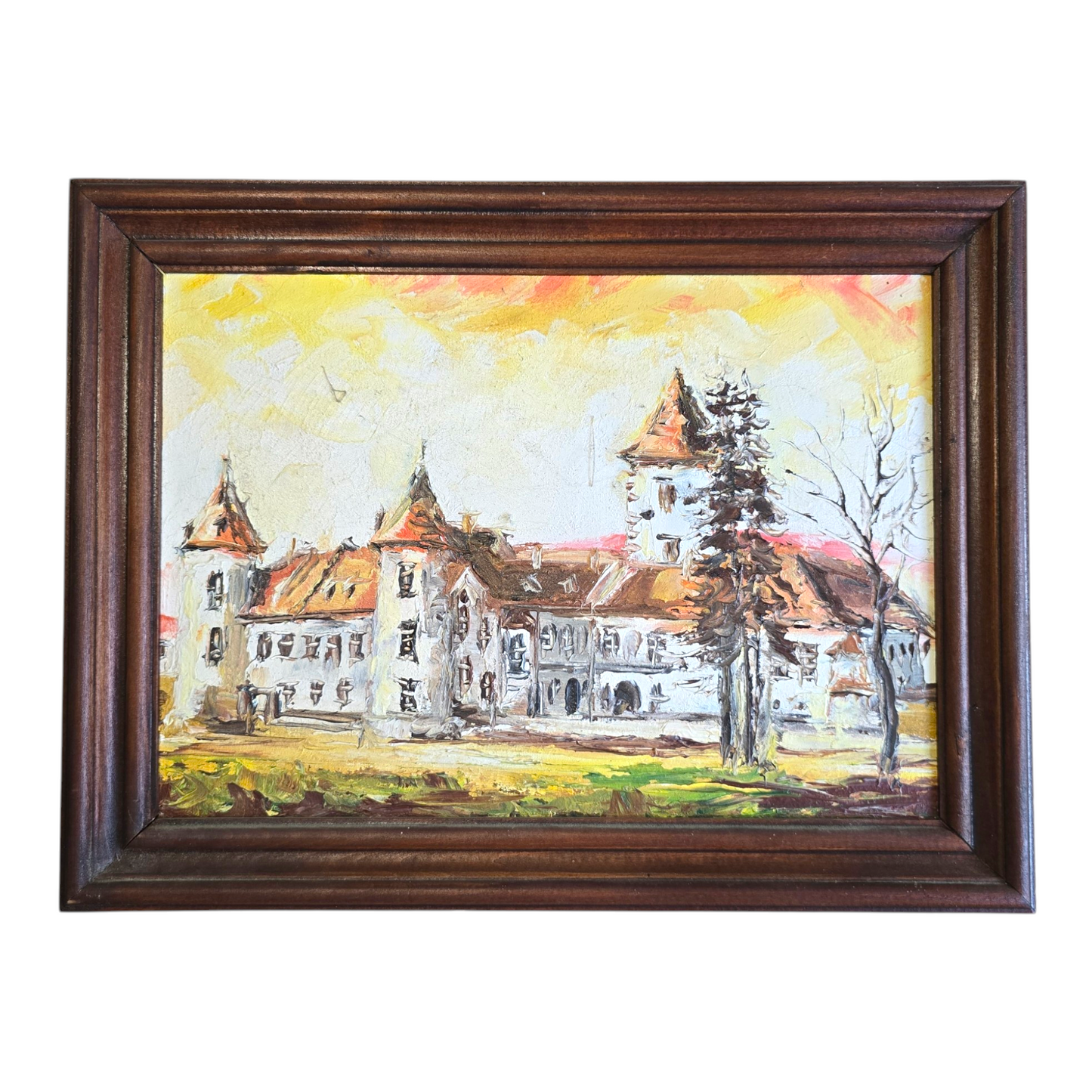 N/A; olje na platnu, "Dvorec", 41 cm x 31 cm