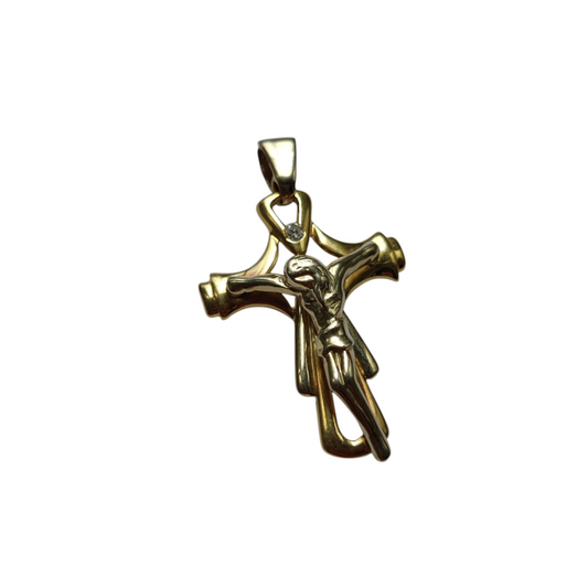 Zlati diamantni obesek ''JEZUS'' 18K 750/1000; masa=12.16g
